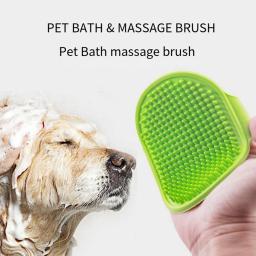 Escova de banho para animais de estimação, silicone, massagem para esfregar cães, remover pêlos flutuantes, luvas de banho para limpeza de gatos, suprimentos para lavagem de animais de estimação - Image 4