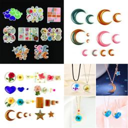 Resina epóxi molde silicone amor coração estrela lua molde artesanal pingente colar r3mc - Image 2