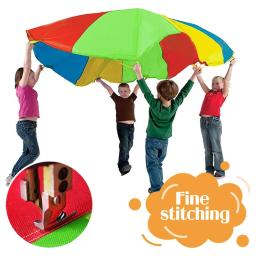 Jogar Parachute 8 Pulseira Dia 2m 3m Parachute com Alças Multicolorido para Crianças Ao Ar Livre Rainbow Umbrella Jogos Exercício Toy - Image 2