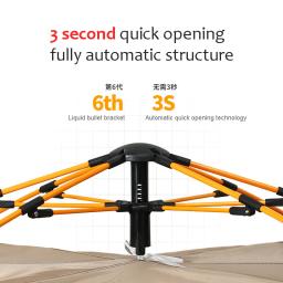 Barraca de acampamento automática com revestimento prata, tenda anti-UV, ao ar livre pop up tendas impermeáveis para viagens, mochila, caminhadas, 1-2-3-4 pessoas - Image 3