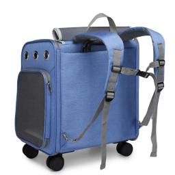 Pet Trolley Mochila com Roda Universal, grande espaço, bolsa para cães, pequeno animal transportador, haste dobrável - Image 4