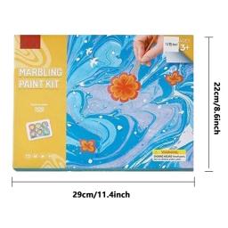 Kit de pintura marmorística para adolescentes, artesanato, presentes de brinquedos criativos, tinta de mármore na água para pré-adolescentes, crianças, D IY, 6 cores, 12 cores - Image 6