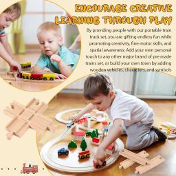 Trilha de trem de madeira Set para crianças, Brinquedos, Compatível com Biro, Todas as Marcas, Ferrovia, DIY, Ferroviário, Estrada, Acessórios, Presentes para crianças - Image 2