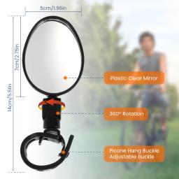 Bicicleta ajustável retrovisores, à prova de ruptura, guidão de bicicleta, espelho retrovisor, rotação de 360 °, 2pcs - Image 6