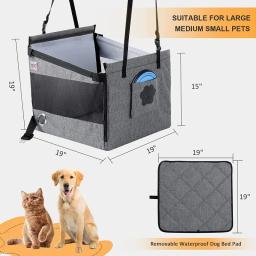 Car Seat Estável Portadores para Animais de Estimação, Acessórios para Cães, Seguro, Portátil, Filhote de Cachorro Cestas, Protetor De Malha, Impermeável, Ao Ar Livre, Suprimentos - Image 6