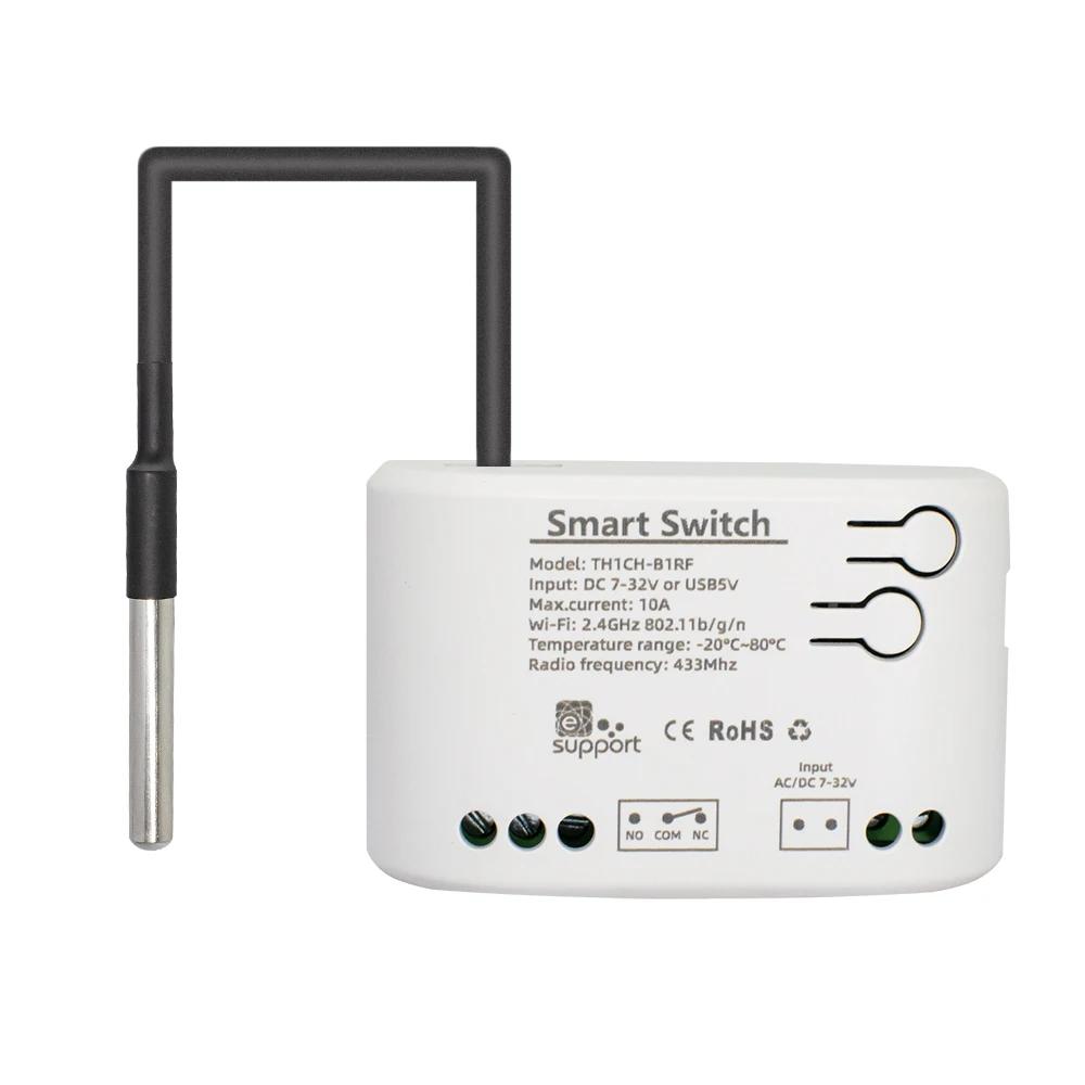 Inteligente Interruptor De Temperatura E Umidade, Monitor De Energia, Sensor De Sonda De Termostato Para Aquário De Peixes, Estufa, Armazém, WiFi, 10A, 1CH - Image 1