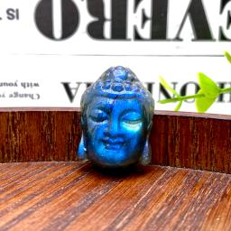Alta qualidade labradorite buddha cabeça, cristal natural escultura, pedras preciosas jóias, glitter, presente de aniversário, decoração do partido, 1pc - Image 3