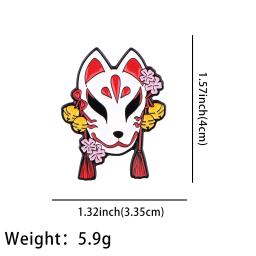 Broche de esmalte para mulheres, máscara de raposa japonesa, gato Sakura, emblemas na mochila, acessórios de vestuário - Image 2
