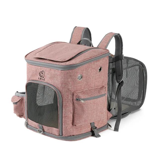 Mochila Dobrável Grande para Animais de Estimação, Respirável e Espaçosa, Suporta até 10kg com Alças Duplas