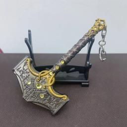 Brinquedo de martelo periférico de jogo, 12 cm (4,72 polegadas), Mjolnir, metal de liga de zinco, não afiado, lâmina de metal, God of War - Image 1