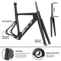 BXT 700C Quadro de trilha Quadro de carbono Conjunto de quadros de bicicleta de rastreamento Quadro de engrenagem fixa BSA única velocidade personalizada - Image 5