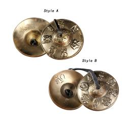 Pratos tibetanos Tingsha, decoração leve para família e amigos, instrumento de percussão, sinos de meditação, 6,5 cm - Image 1