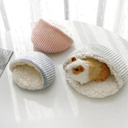 Ninho de cama para dormir macio, forma redonda, quente, velo sólido, ouriço animal pequeno, hamster, coelho, ninhos, outono, inverno - Image 3