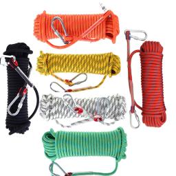 Corda de escalada ao ar livre com gancho, segurança de alta resistência, camping, caminhadas, resgate, ferramenta de sobrevivência de emergência, 20m, 12mm - Image 2