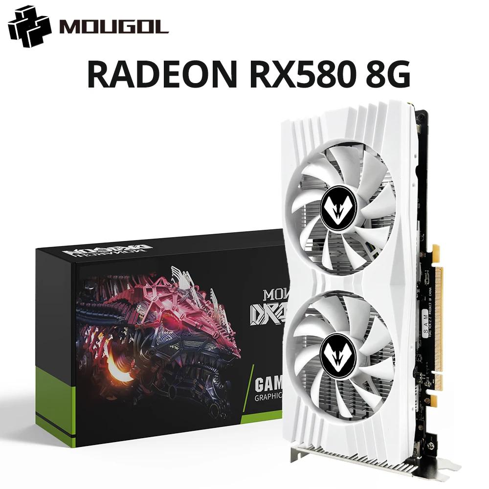 MOUGOL nova placa gráfica amd radeon rx580 8g gddr5 memória vídeo pcie3.0x16 hdmi-compatível dpfor desktop computador de jogos - Image 1