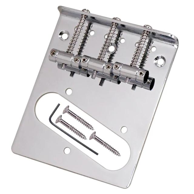 Ponte Metálica Profissional para Guitarra Elétrica Tele TL com Parafusos Wrench e 3 Selas