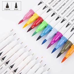 Colorido Art Marker Set para Esboçar Manga Desenho, Double Head Aquarela Paint Brush, Pen Supplies, Papelaria, 12-100 Pcs - Image 2