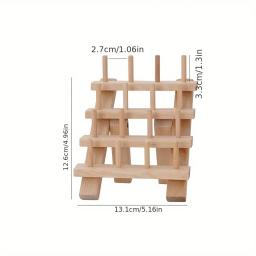 Diy pequeno rolo mão costura rack de armazenamento 16 eixos/30 eixos dobrável rack de fio multi-especificação carretel rack de madeira - Image 3