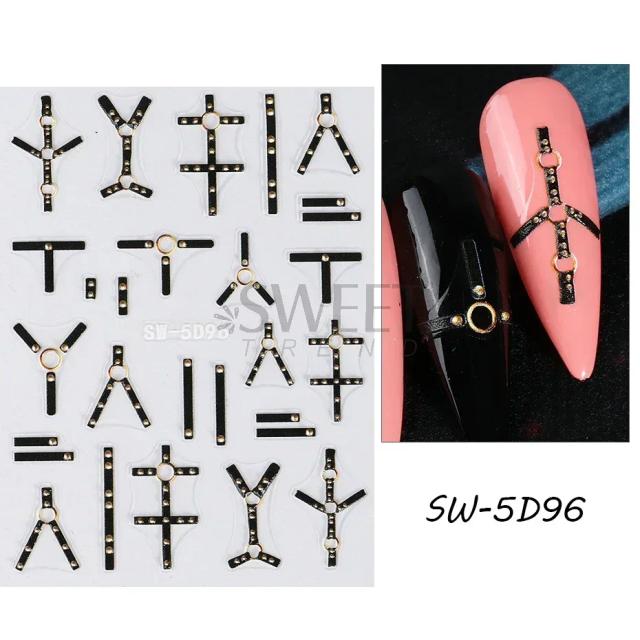 Etiquetas Autoadesivas de Esqueleto para Decoração de Halloween e Nail Art 5D - Acessórios Criativos para Manicure