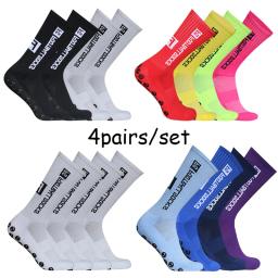 Meias esportivas antiderrapantes FS para homens e mulheres, meias de competição profissional, rúgbi e meias de futebol, 4 pares por conjunto, novo, 2024 - Image 1