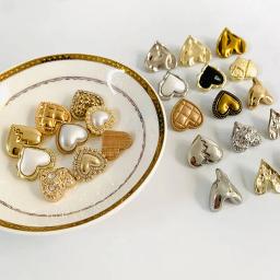 Botão de metal em formato de coração, strass brilhante para decoração de roupas, projeto de artesanato, suprimentos para costura, acessórios, 10 peças - Image 5