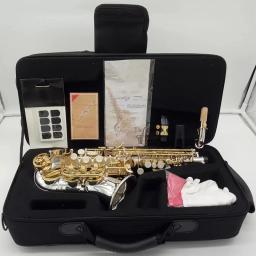 High-end 9937 B-b-bend saxofone soprano curvo chave ouro cobre branco requintado profundidade padrão saxofone soprano de nível profissional - Image 6