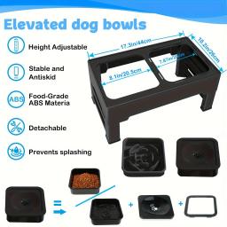 Double Stainless Stand Pet Feeding Dish Elevated Dog Bowls Altura ajustável Big Dog Food Water Feeders para cães - Image 3