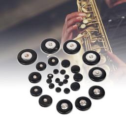 Mugig-Durável Saxofone Alto Pads, Peças de Reparo Sax, Acessórios Soprano Tenor, Preto, 25pcs - Image 5