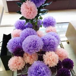 Papel Tissue Pom Poms Flower Ball, Papel Craft para Baby Shower, Aniversário, Casamento, Decorações de Casa, DIY, 10 ", 25 cm - Image 4