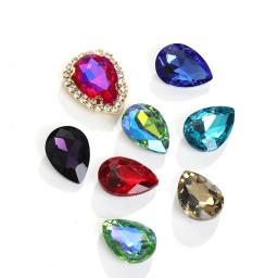 10 pcs/bag strass costura decoração brilhante forma gota costurar na strasse para colar ouro garra cristal fivela diy roupas de casamento/sapato - Image 6