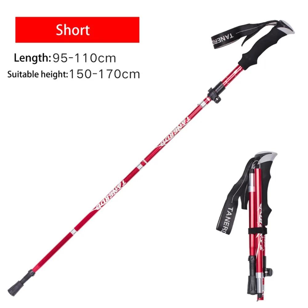 Bastões dobráveis com alça EVA, Bastões de caminhada, Trekking Poles, Acessórios para caminhadas, Alpenstock, 4 seções, 1pc - Image 1