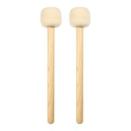 2 Pcs Lã Sentiu Baqueta Bumbo Baquetas Banda Marcial Banda Marchando Baquetas de Tambor Marretas Tambor Percussão - Image 1