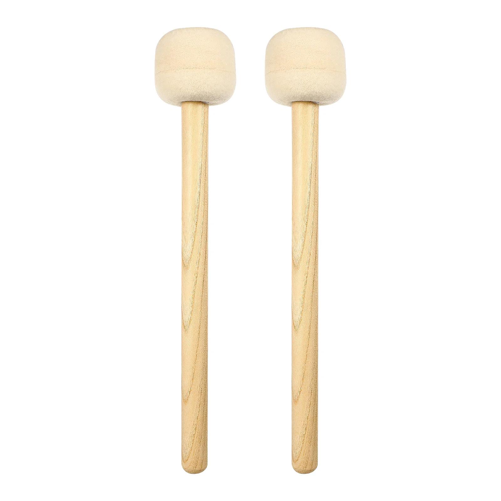 2 Pcs Lã Sentiu Baqueta Bumbo Baquetas Banda Marcial Banda Marchando Baquetas de Tambor Marretas Tambor Percussão - Image 1