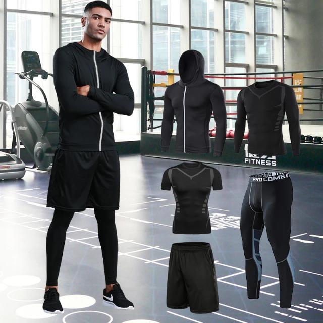 Roupas Esportivas de Compressão Masculinas para Ginásio: Camisetas, Leggings e Shorts de Alta Performance