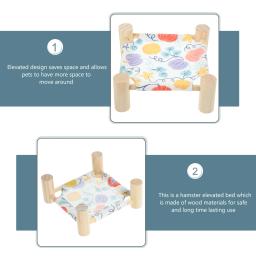 Rede elevada destacável do animal de estimação, Cama de dormir respirável, Cama confortável dos desenhos animados, Lavável, Multiuso, Coelho, Hamster - Image 5