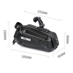 SELVAGEM HOMEM-Saco De Sela De Bicicleta Impermeável Traseira, Shell Duro, Acessórios De Ciclismo, Pode Ser Pendurado, Luzes Traseiras, 1.2L - Image 2