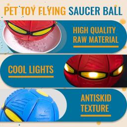 2023 Novo Pet Dog Toy Magic Flying Saucer Bola durável de borracha macia Interactive Jogando Bola Esporte ao ar livre Dog Training Equipment - Image 5