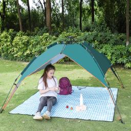 Barraca de acampamento multifuncional com dupla camada, 3 a 4 pessoas, instalação instantânea, proteção do sol para praia, viagem e caminhada - Image 5