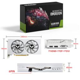 Soyo amd radeon rx580 8g placa gráfica gddr5 memória branco placa de jogo 256bit hdmi-compatível dp para acessórios de computador desktop - Image 6
