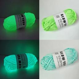 Fio de poliéster luminoso para tricô manual, brilho no escuro, fio robusto, artesanato DIY, fio brilhante, suéter, chapéu, tapete, 50g por bola - Image 1