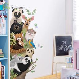 Animais bonitos adesivos de parede porta adesivo de canto decoração de casa auto-adesivo decoração do quarto dos miúdos decoração do quarto do bebê - Image 1