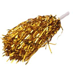 Cheerleading Pom Poms com punho plástico, folha metálica Cheer Pom Poms para adultos e crianças, festa de torcida amarela, 24pcs - Image 6