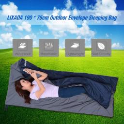 LIXADA-Saco de dormir com envelope exterior, camping, viagens, caminhadas, velo, ultraleve, portátil, 190x75cm, 680g - Image 6