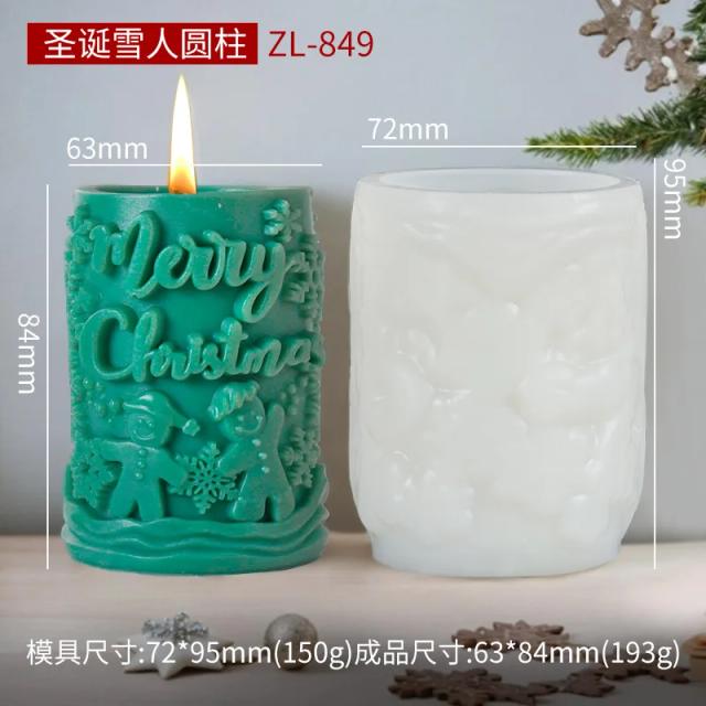 Molde Silicone Vela Carta Natalina Cilíndrica Artesanal