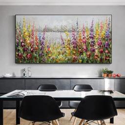 Mintura, faca artesanal flor pintura a óleo sobre tela, imagem de arte moderna, decoração de casa, pôster floral texturizado, suspensão de parede - Image 4