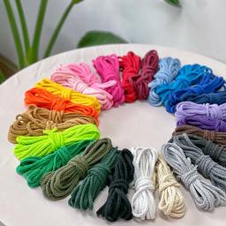 Corda de algodão trançado para macramé, 8-strand, cor sólida, feito à mão, diy, para decoração, férias, diy, 5mm - Image 2