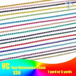 VC cristal strass cadeia, fundo colorido costurar em pedra, copo, guarnição DIY acessórios - Image 1