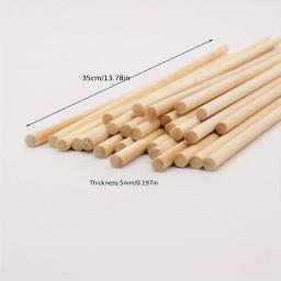 Cavilha Varas para Projetos Artesanato, Varas De Madeira De Bambu, Cavilha Rod, Artesanato, 50Pcs - Image 6