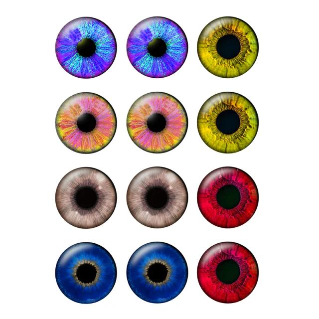 Pares de Olhos de Animais para Cães e Gatos em Cabochão de Vidro para DIY em Jóias - Tamanhos de 8 a 25mm
