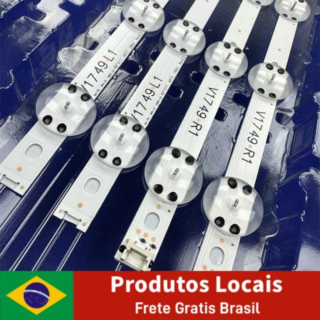 Faixa de Luz LED Compatível com TVs 49UJ6565, 49UJ6525, 49UJ6585, 49UJ6510 e 49UJ6560 - 8 Kits Inclusos